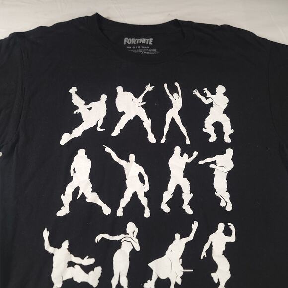 Fortnight Casual Crew Neck Short Sleeve Graphic T Shirt Mens Size Medium M Black - Picture 1 of 9